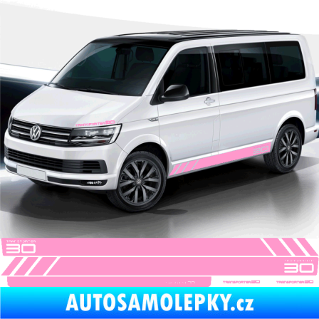 Samolepka Polep na bok Transporter 30 Edition Volkswagen T4, T5, T6, T7 světle růžová