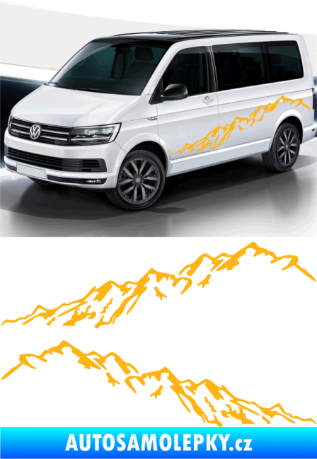 Samolepka Samolepka hory 001 světle oranžová