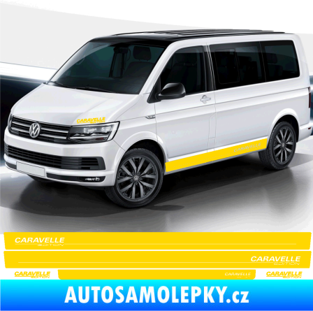 Samolepka Polep na bok Caravelle Edition Volkswagen T4, T5, T6 verze long jasně žlutá
