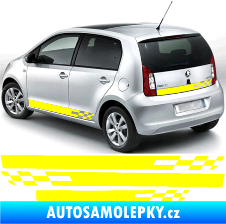 Samolepka Polep na bok Škoda Citigo šachovnice žlutá citron