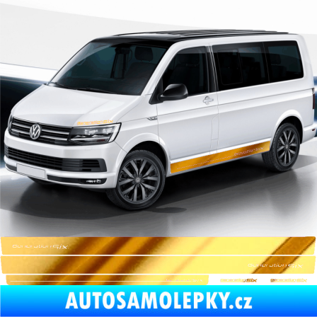 Samolepka Polep na bok Generation Six Volkswagen T4, T5, T6, T7 verze long chrom fólie zlatá zrcadlová