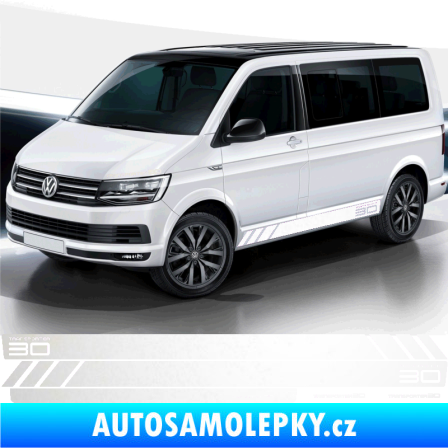 Samolepka Polep na bok Transporter 30 Edition Volkswagen T4, T5, T6, T7 verze long odrazková reflexní bílá