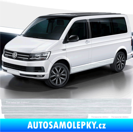 Samolepka Polep na bok Transporter Edition Volkswagen T4, T5, T6 škrábaný hliník