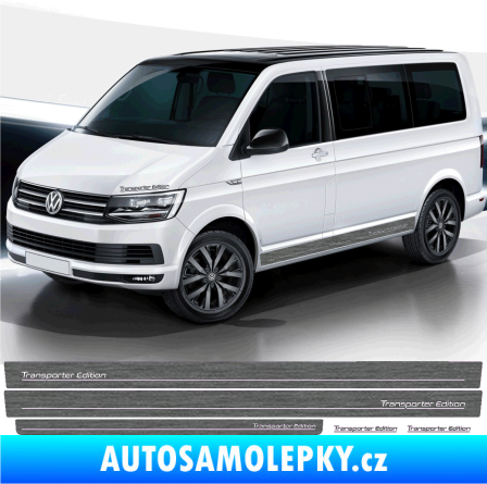 Samolepka Polep na bok Transporter Edition Volkswagen T4, T5, T6 verze long škrábaný titan