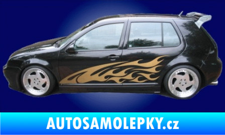 Samolepka Samolepka na bok plameny 053 škrábaný kov černý
