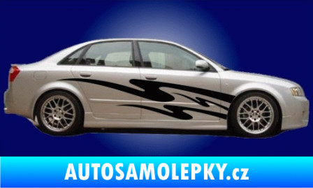 Samolepka Samolepka na bok 028 škrábaný kov černý