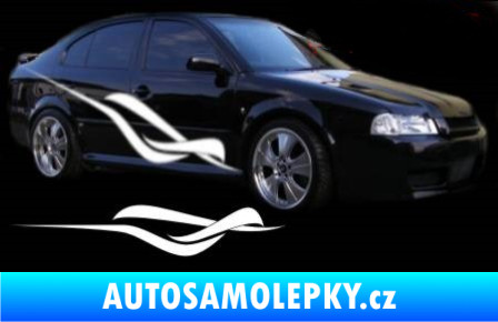 Samolepka Samolepka na bok 169 škrábaný kov černý