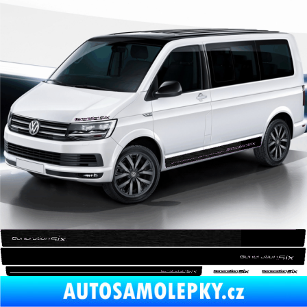 Samolepka Polep na bok Generation Six Volkswagen T4, T5, T6, T7 verze long škrábaný kov černý