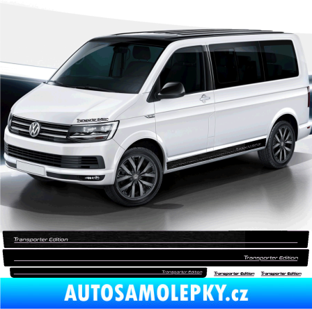 Samolepka Polep na bok Transporter Edition Volkswagen T4, T5, T6 škrábaný kov černý