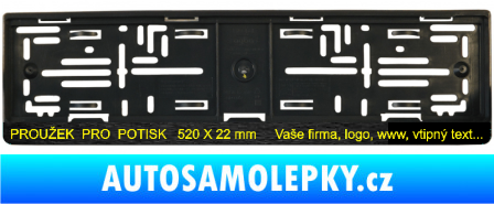 Samolepka Tištěná samolepka pod SPZ proužek 520 x 22mm škrábaný kov černý