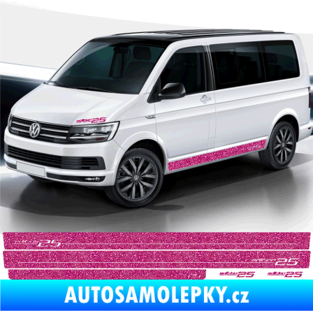 Samolepka Polep na bok 25 Edition Volkswagen T4, T5, T6, T7 verze long Ultra Metalic růžová