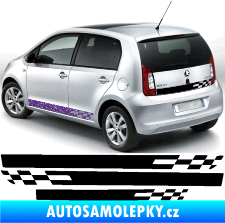 Samolepka Polep na bok Škoda Citigo šachovnice Ultra Metalic fialová