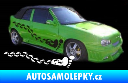 Samolepka Samolepka na bok 181 stopy, otisk chodidla 3D karbon červený