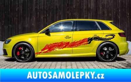 Samolepka Samolepka na bok draci 003 3D karbon červený
