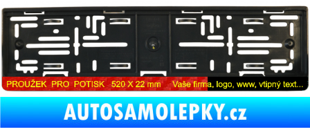 Samolepka Tištěná samolepka pod SPZ proužek 520 x 22mm 3D karbon červený