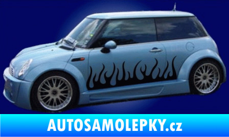 Samolepka Samolepka na bok plameny 014 3D karbon bílý
