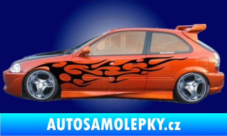 Samolepka Samolepka na bok plameny 023 3D karbon bílý