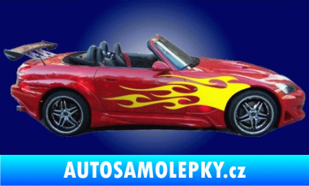 Samolepka Samolepka na bok plameny 027 3D karbon bílý