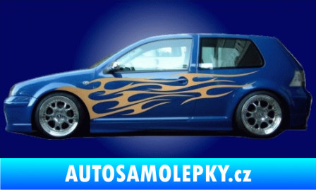 Samolepka Samolepka na bok plameny 028 3D karbon bílý