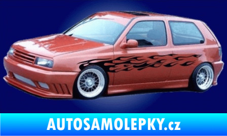 Samolepka Samolepka na bok plameny 035 3D karbon bílý