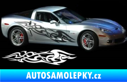 Samolepka Samolepka na bok plameny 091 3D karbon bílý