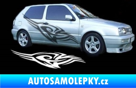 Samolepka Samolepka na bok tattoo 019 3D karbon bílý