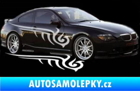 Samolepka Samolepka na bok tattoo 028 3D karbon bílý