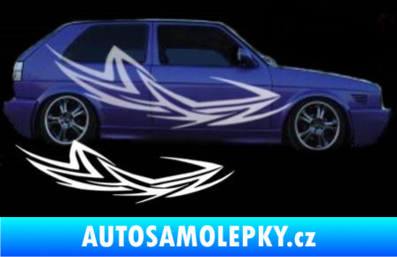 Samolepka Samolepka na bok tattoo 031 3D karbon bílý