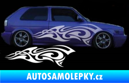 Samolepka Samolepka na bok tattoo 039 3D karbon bílý