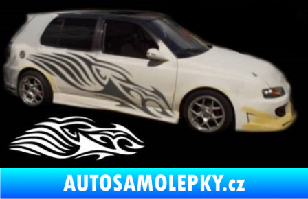 Samolepka Samolepka na bok tattoo 049 3D karbon bílý