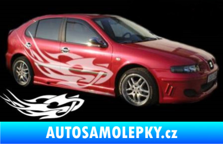 Samolepka Samolepka na bok tattoo 056 3D karbon bílý