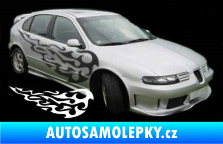 Samolepka Samolepka na bok tattoo 066 3D karbon bílý