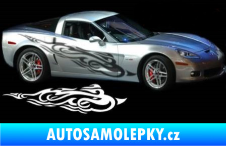 Samolepka Samolepka na bok tattoo 076 3D karbon bílý