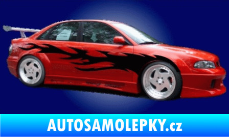 Samolepka Samolepka na bok plameny 019 3D karbon zlatý