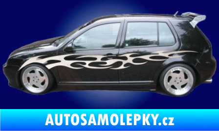Samolepka Samolepka na bok plameny 021 3D karbon zlatý