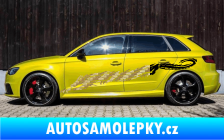 Samolepka Samolepka na bok draci 003 3D karbon zlatý