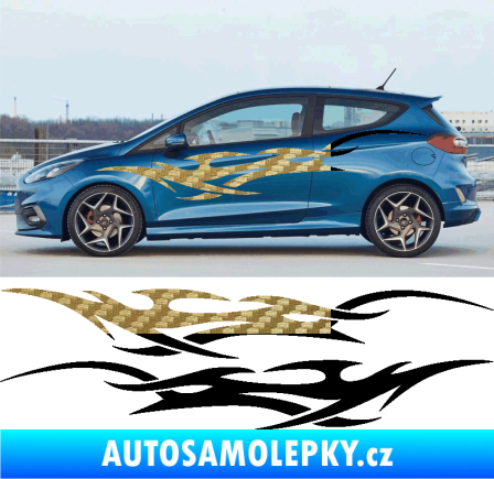 Samolepka Samolepka na bok tattoo 085 3D karbon zlatý