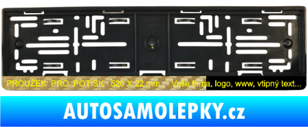 Samolepka Tištěná samolepka pod SPZ proužek 520 x 22mm 3D karbon zlatý