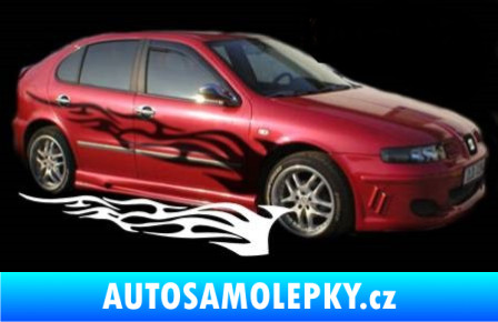 Samolepka Samolepka na bok plameny 066 3D karbon stříbrný