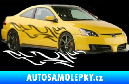 Samolepka Samolepka na bok plameny 071 3D karbon stříbrný