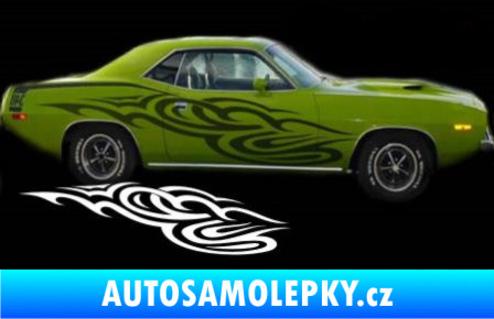 Samolepka Samolepka na bok tattoo 070 3D karbon stříbrný