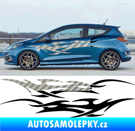 Samolepka Samolepka na bok tattoo 085 3D karbon stříbrný