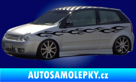 Samolepka Samolepka na bok plameny 041 3D karbon černý