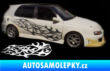 Samolepka Samolepka na bok plameny 095 3D karbon černý