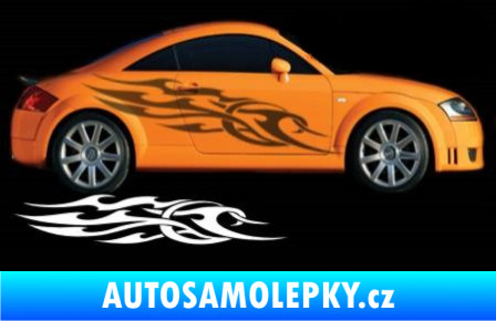 Samolepka Samolepka na bok plameny 098 3D karbon černý