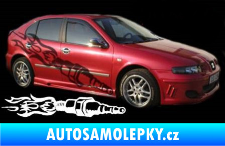 Samolepka Samolepka na bok 135 3D karbon černý