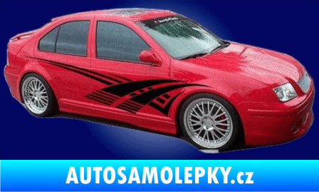 Samolepka Samolepka na bok pruhy 009 3D karbon modrý