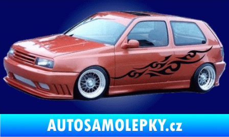 Samolepka Samolepka na bok tattoo 005 3D karbon modrý