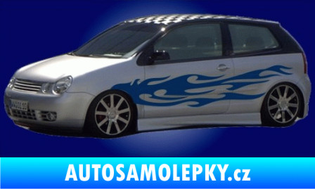 Samolepka Samolepka na bok plameny 018 3D karbon modrý