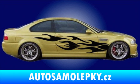 Samolepka Samolepka na bok plameny 022 3D karbon modrý